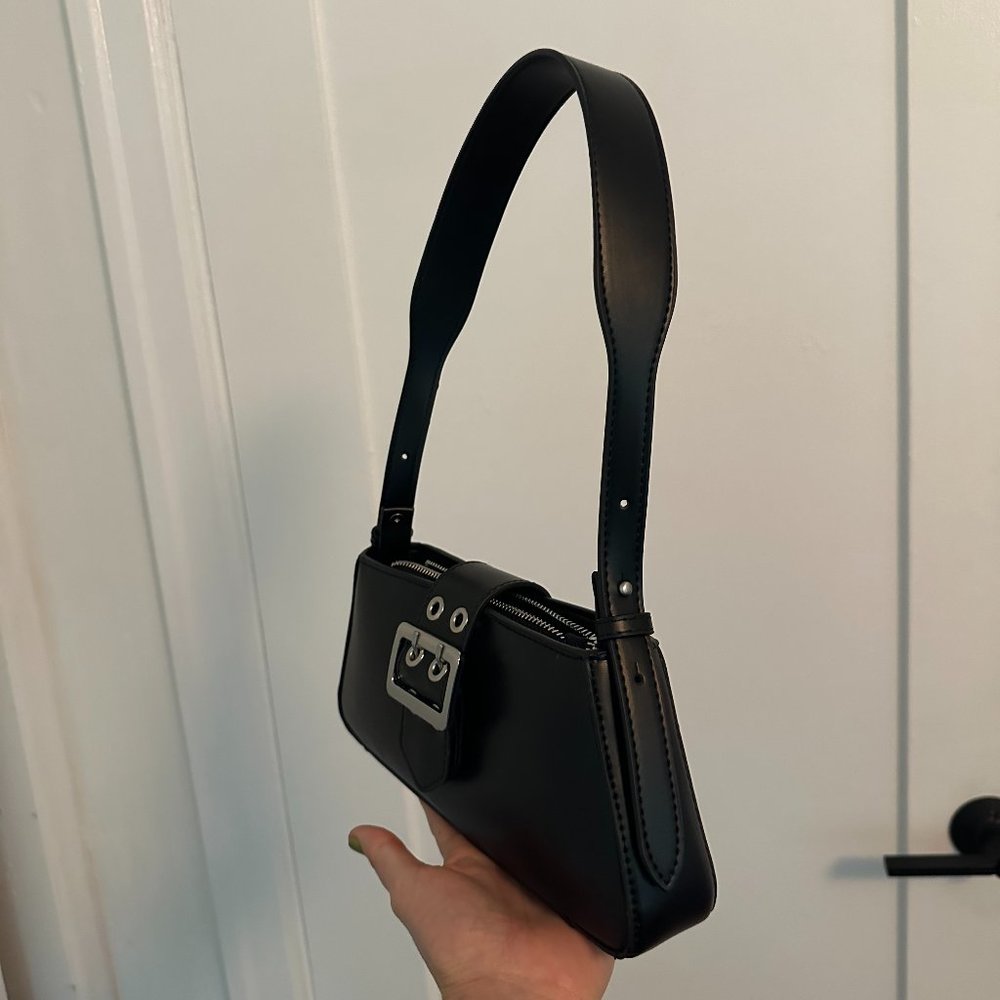 Zara Black Buckle Shoulder Bag - Picture 2 of 6